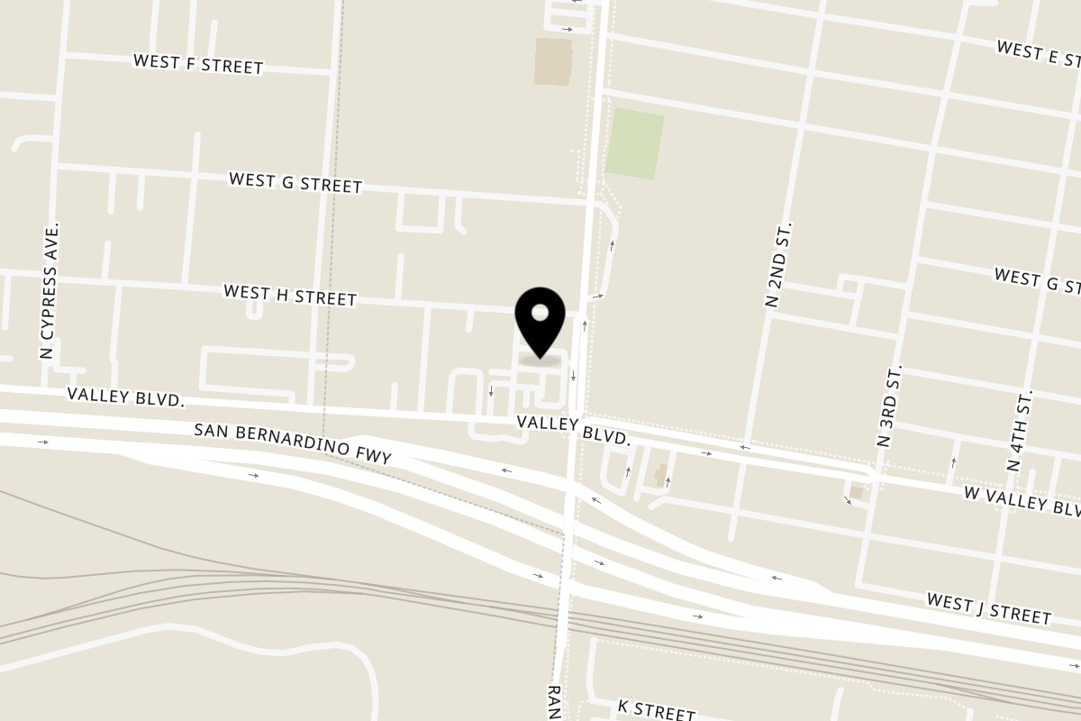 Map showing the location of Golden Pizza and Wings Colton on 803 W Valley Blvd in Colton